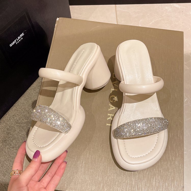Natalie – Sandales à Talons Épais avec Strass