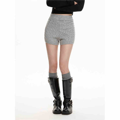 Lisa – Pantalon Court à Taille Haute et Jambe Large en Tricot