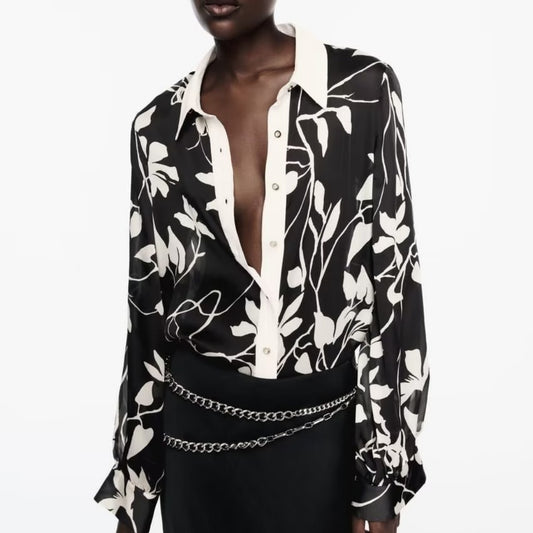 Alison – Robe chemise à imprimé floral pour femme