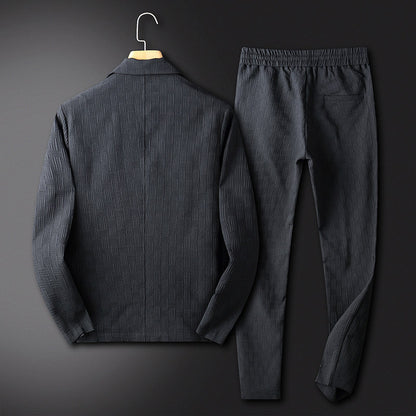 Jordan – Costume décontracté plissé à motif sombre de luxe léger