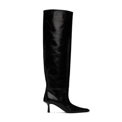 Shannon – Bottes à Talon Aiguille Style Plissé pour Femmes