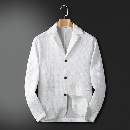 Jordan – Costume décontracté plissé à motif sombre de luxe léger
