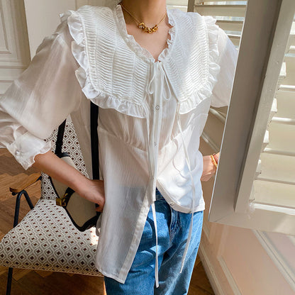 Louise – Chemisier en Tencel Blanc Printemps