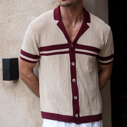 Stephen – Chemise décontractée à manches courtes et col en V