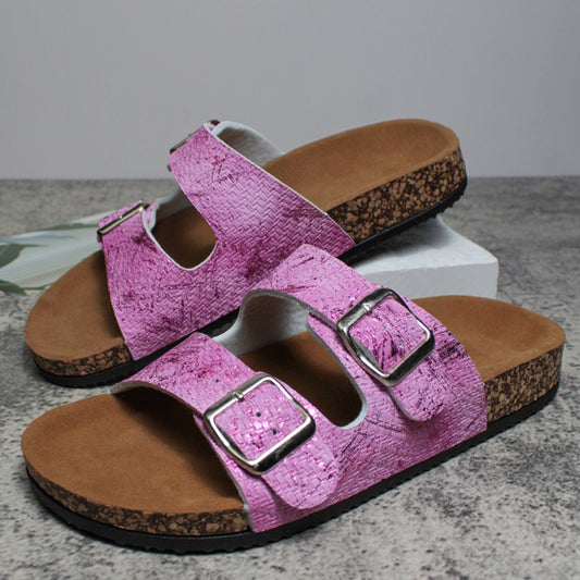 Jenny – Sandales de Plage en Liège avec Surface en Cuir Vegan