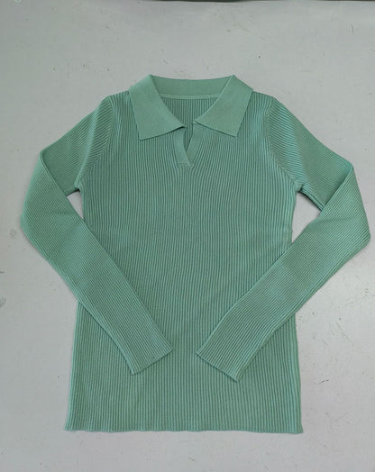 Nicola – Pull à Col Polo avec Manches Longues pour Femme