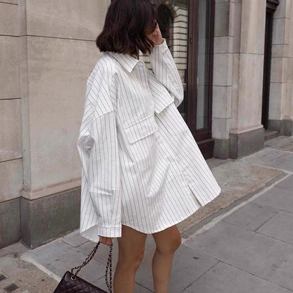 Heather – Veste Large Style Boyfriend à Manches Longues avec Poches