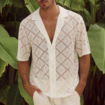 Nathan – Chemise Respirante à Manches Courtes et Col Relevé