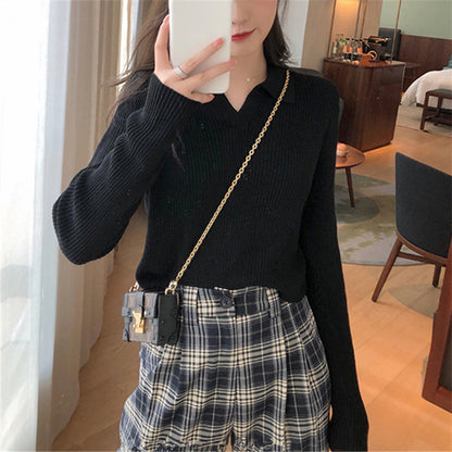 Nicola – Pull à Col Polo avec Manches Longues pour Femme