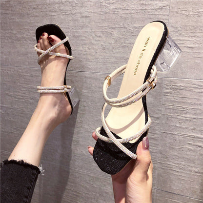 Rachel – Sandales à talons hauts avec cristaux