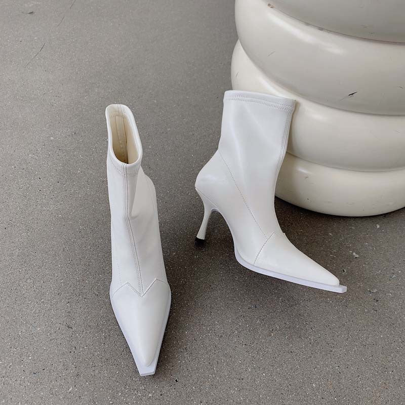 Jenny – Bottes à Talons Hauts Pointus en Cuir Vegan pour Femmes
