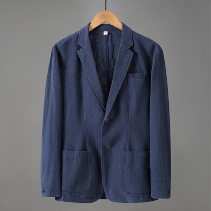 Nathan – Veste de costume en lin mince à manches longues pour hommes