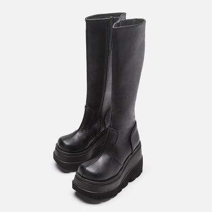 Jennifer – Bottes à Talons Compensés et Tube Étroit
