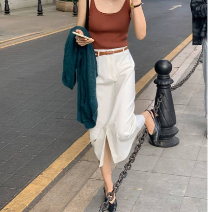Kim – Jupe Fendue Taille Haute