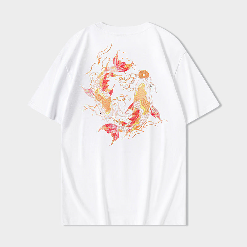 Nathan – T-shirt à col rond et manches courtes avec motif Koi