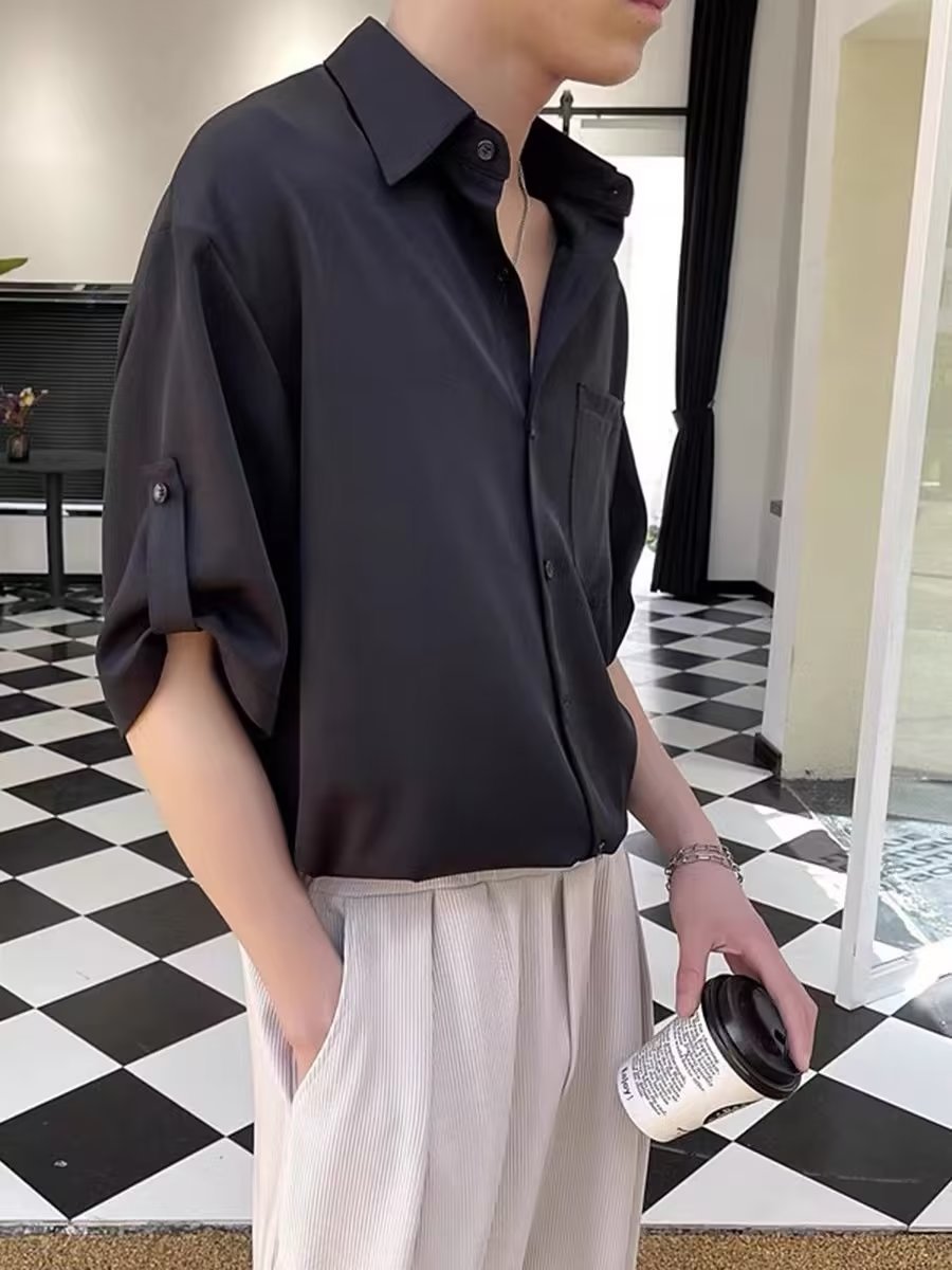 Max – Chemise à Manches Courtes en Soie de Glace d'Été