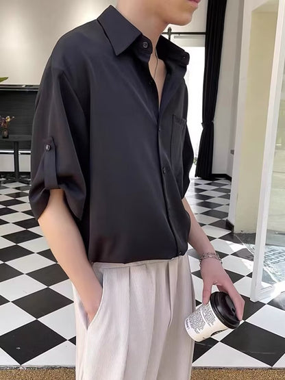 Max – Chemise à Manches Courtes en Soie de Glace d'Été