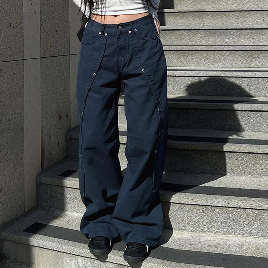Amanda – Jeans Droits Amples Irréguliers
