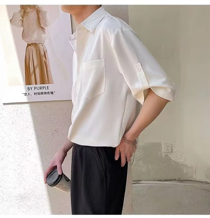 Max – Chemise à Manches Courtes en Soie de Glace d'Été
