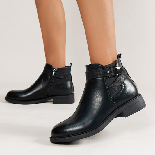Anne – Bottines Chelsea Femmes avec Fermeture Éclair et Boucle