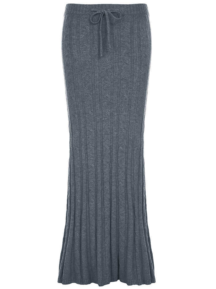 Catherine – Jupe Sirène Basse Taille en Motif Chanvre