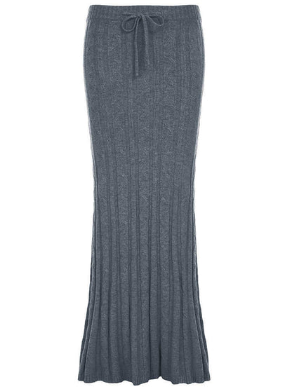 Catherine – Jupe Sirène Basse Taille en Motif Chanvre