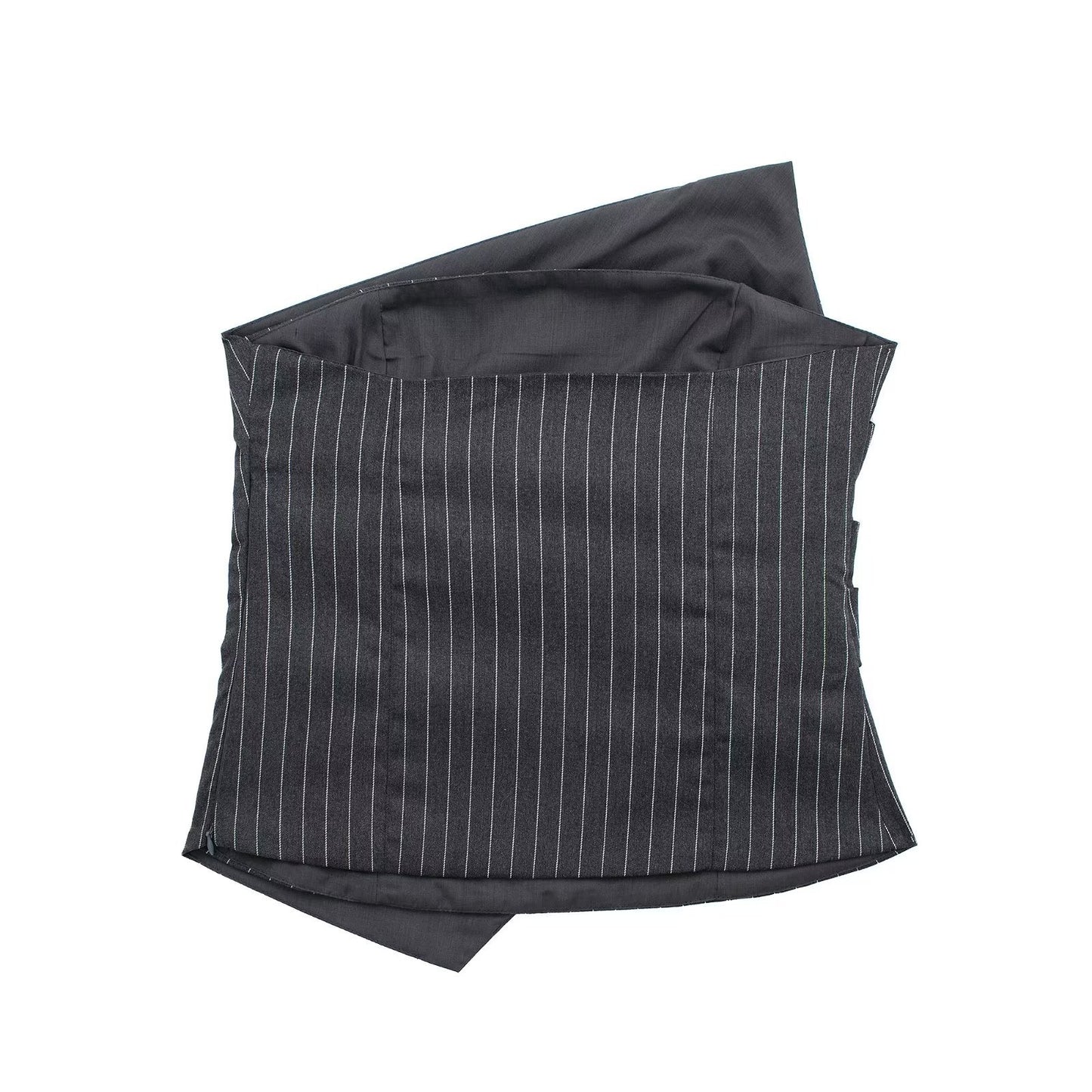 Sandra – Corset Plissé à Rayures Diagonales