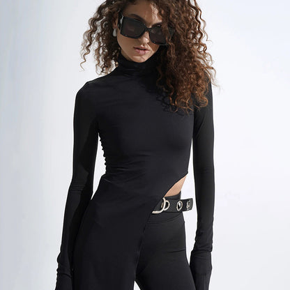 Megan – Pull Asymétrique à Col Roulé pour Femme