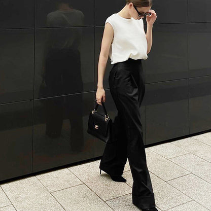 Sara – Pantalon de Costume Ample Taille Haute
