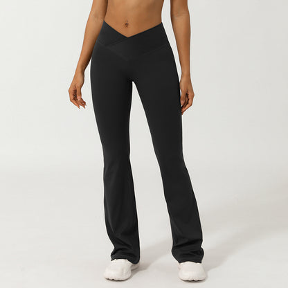 Deborah – Pantalon Large Croisé Taille V en Tissu Doux