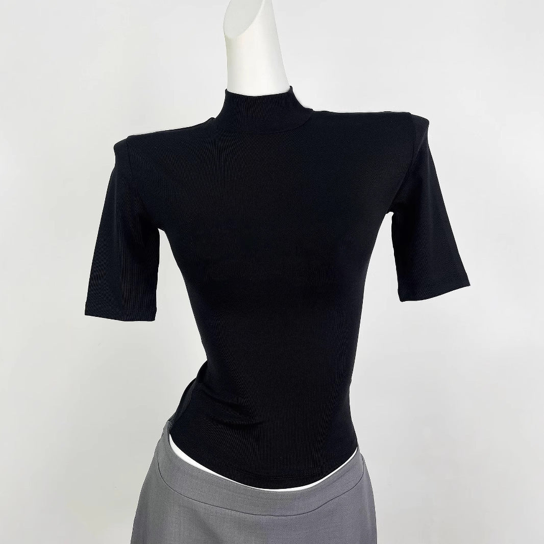 Lisa – T-shirt Col Roulé en Tencel et Lycra