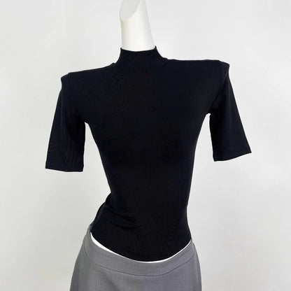 Lisa – T-shirt Col Roulé en Tencel et Lycra