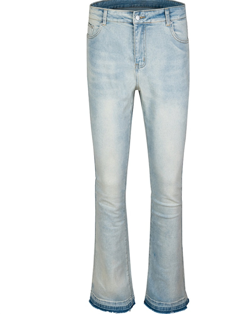 Garry – Jean Évasé Tendance Slim Fit Usé et Effiloché