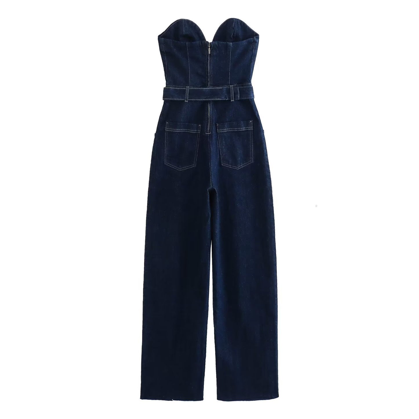 Michelle – Combinaison en Denim avec Ceinture