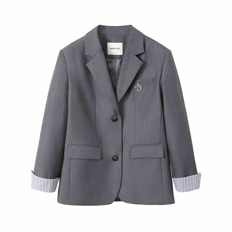 Donna – Veste de Costume Décontractée avec Manches Retroussées
