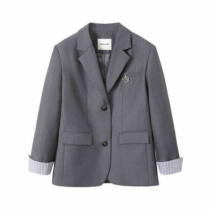 Donna – Veste de Costume Décontractée avec Manches Retroussées