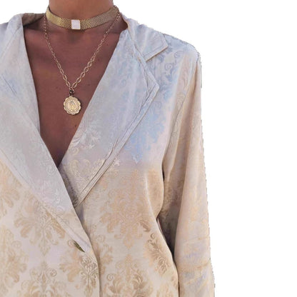 Denise – Ensemble Blazer Mode Européenne et Américaine à Jambes Larges