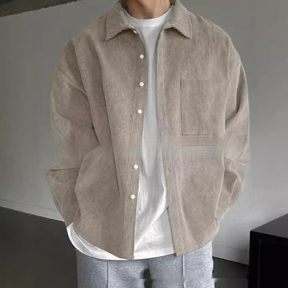 Spencer – Chemise Casual en Velours Côtelé à Manches Longues