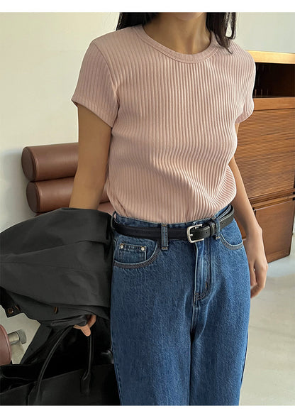 Anne – T-shirt à Manches Courtes avec Texture