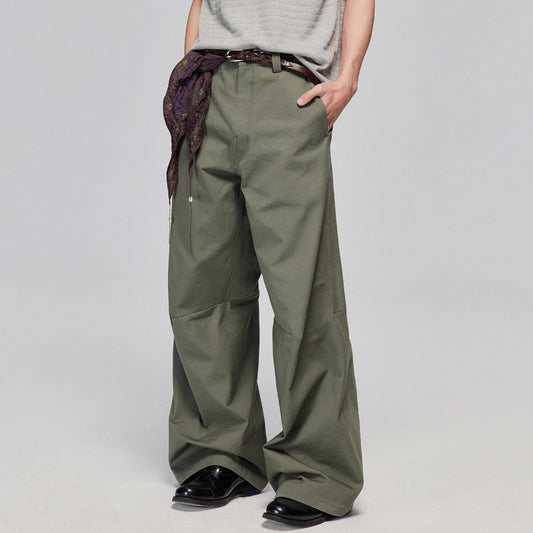 Heather – Pantalon Large Jambe Droite Décontracté en Coton