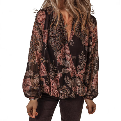 Amanda – Chemisier en Chiffon à Imprimé Floral pour Femmes