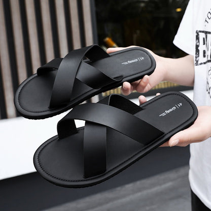 Cameron – Chaussons Simples et Confortables en Noir pour Hommes