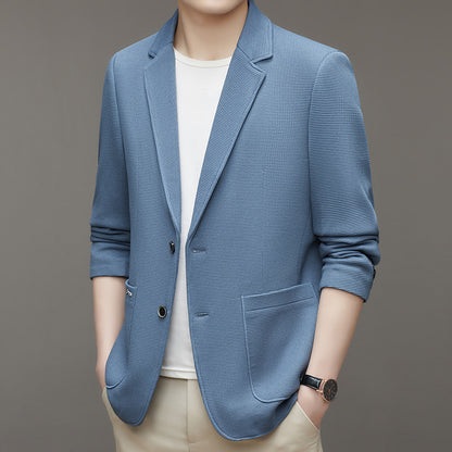 Damien – Veste de Costume Décontractée en Tricot Waffle pour Homme