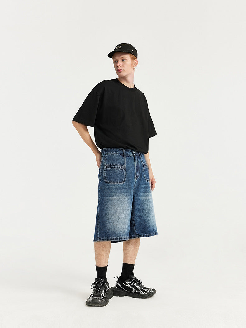 Francis – Shorts en Denim Rétro à Poche Frontale