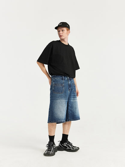 Francis – Shorts en Denim Rétro à Poche Frontale