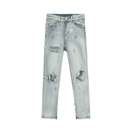 Christian – Jeans Déchirés Style Urbain Bleu Clair