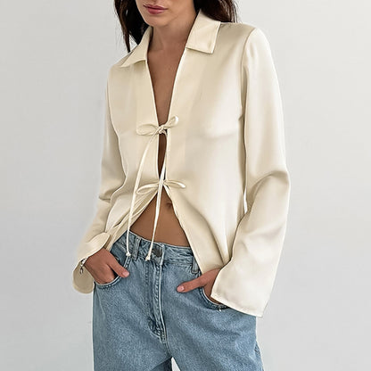 Tracy – Cardigan Ample en Satin Abricot pour Femmes