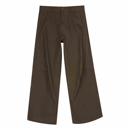Heather – Pantalon Large Jambe Droite Décontracté en Coton