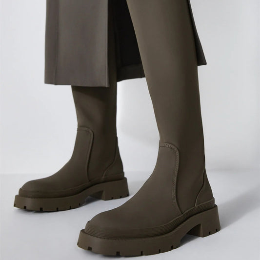 Victoria – Bottes Martin Hautes à Tête Ronde pour Femme
