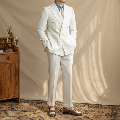 Brendan – Veste à double boutonnage en seersucker respirant